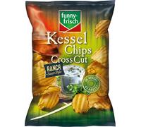 funny frisch Kessel Chips Cross Cut Ranch sans gluten végétarien 120g