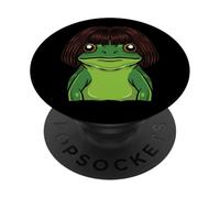 Funny Frog Bob Haircut Meme Silly Animal Humour Frog Lover PopSockets PopGrip Adhésif