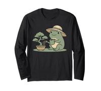 Funny Frog Bonsai Gardening Japanese Style Plant Lover Manche Longue