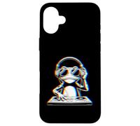 Funny Frog DJ with Headphones and Turntable Coque pour iPhone 16 Plus