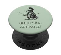 Funny Frog Humor. Roman Soldier Toad Hero Mode Activated PopSockets PopGrip Adhésif