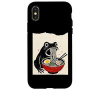 Funny Frog Ramen Sumi-e Kawaii Ink Painting Japanese Coque pour iPhone X/XS
