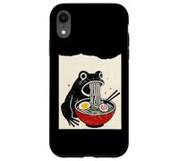 Funny Frog Ramen Sumi-e Kawaii Ink Painting Japanese Coque pour iPhone XR