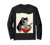 Funny Frog Ramen Sumi-e Kawaii Ink Painting Japanese Manche Longue