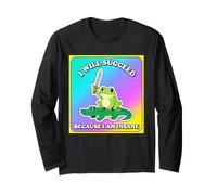 Funny Frog réussit grâce à Un mème Vintage Graphique rétro Fou Manche Longue