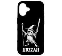 Funny Frog Wizard Huzzah Coque pour iPhone 16