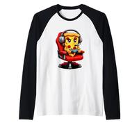 Funny Gamer Pizza Video Game Enthusiast Men Women Kids Manche Raglan