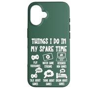 Funny Gamer Videogame Things I Do in My Spare Time, Gaming Coque pour iPhone 16