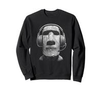 Funny Gamer Y2K Tête de Statue Moai île de Pâques Sweatshirt