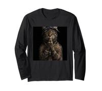 Funny Gangster Cat Gen Z Retro Hip Hop Gangsta Cat Meme Manche Longue