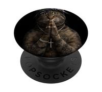 Funny Gangster Cat Gen Z Retro Hip Hop Gangsta Cat Meme PopSockets PopGrip Adhésif