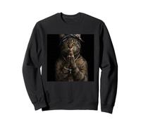 Funny Gangster Cat Gen Z Retro Hip Hop Gangsta Cat Meme Sweatshirt