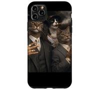 Funny Gangster Cat Gen Z Retro Hip Hop Well Dressed Cat Meme Coque pour iPhone 11 Pro Max