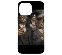 Funny Gangster Cat Gen Z Retro Hip Hop Well Dressed Cat Meme Coque pour iPhone 13 Pro Max