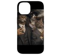 Funny Gangster Cat Gen Z Retro Hip Hop Well Dressed Cat Meme Coque pour iPhone 14