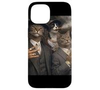 Funny Gangster Cat Gen Z Retro Hip Hop Well Dressed Cat Meme Coque pour iPhone 15