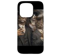 Funny Gangster Cat Gen Z Retro Hip Hop Well Dressed Cat Meme Coque pour iPhone 15 Pro
