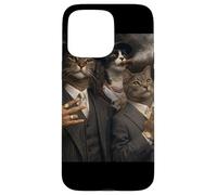Funny Gangster Cat Gen Z Retro Hip Hop Well Dressed Cat Meme Coque pour iPhone 15 Pro Max