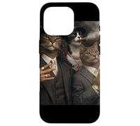 Funny Gangster Cat Gen Z Retro Hip Hop Well Dressed Cat Meme Coque pour iPhone 16 Pro