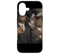 Funny Gangster Cat Gen Z Retro Hip Hop Well Dressed Cat Meme Coque pour iPhone 17