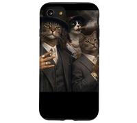 Funny Gangster Cat Gen Z Retro Hip Hop Well Dressed Cat Meme Coque pour iPhone SE (2020) / 7/8