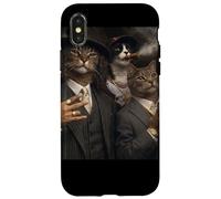 Funny Gangster Cat Gen Z Retro Hip Hop Well Dressed Cat Meme Coque pour iPhone X/XS