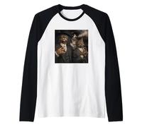 Funny Gangster Cat Gen Z Retro Hip Hop Well Dressed Cat Meme Manche Raglan