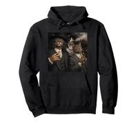 Funny Gangster Cat Gen Z Retro Hip Hop Well Dressed Cat Meme Sweat à Capuche