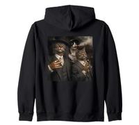 Funny Gangster Cat Gen Z Retro Hip Hop Well Dressed Cat Meme Sweat à Capuche