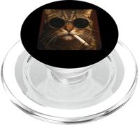 Funny Gangster Cat Meme Smoking and Wearing Sunglasses PopSockets PopGrip pour MagSafe