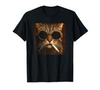 Funny Gangster Cat Meme Smoking and Wearing Sunglasses T-Shirt