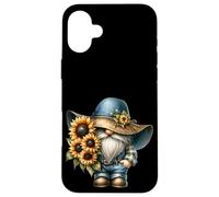 Funny Garden GNOME Grandpa with Sunflower Decor for Summer Coque pour iPhone 16 Plus