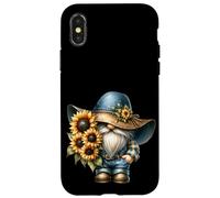 Funny Garden GNOME Grandpa with Sunflower Decor for Summer Coque pour iPhone X/XS