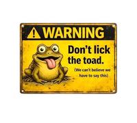 Funny Garden Signs, Dont Lick Toad Yard Decor, Outdoor Decorative Plaques with Humorous Text, Weather Resistant Lawn Ornament, Patio Accesory with Charming Style, Garden Decor for Front Backyard Porch