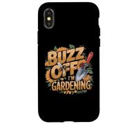 Funny Gardener Buzz Off Bee I'm Gardening Antisocial Coque pour iPhone X/XS