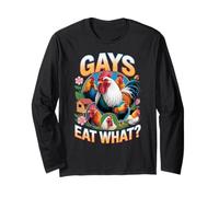Funny Gays Eat What - Cock Chicken LGBT Humor Gay Men Women Manche Longue