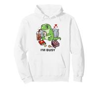 Funny Gecko Im Busy Boba Tea Snacks Zoo Garçons Filles Enfants Sweat à Capuche