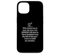 Funny Genesis 1 28 Fishing Faith Ironic Citation Coque pour iPhone 13