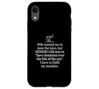 Funny Genesis 1 28 Fishing Faith Ironic Citation Coque pour iPhone XR