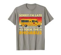 Funny Geometry Bus Math Bus Sorry I'm Late I Took The Rhombus T-Shirt