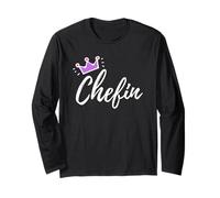 Funny German Saying Chefin Boss Purple Pink Crown Manche Longue