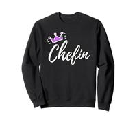 Funny German Saying Chefin Boss Purple Pink Crown Sweatshirt
