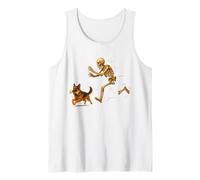 Funny German Shepherd Halloween Steal Bone Skeleton Chase Débardeur