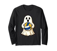 Funny Ghost Beach Volleyball Player Halloween Volleyball Manche Longue