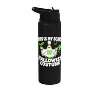 Funny Ghost Bowling League Team Halloween Humor Design Stainless Steel Insulated Water Bottle