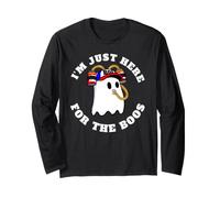 Funny Ghost Drinking I'm Just Here for The Boos Manche Longue