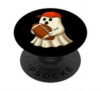 Funny Ghost Football Player Halloween Football Trainer Coach PopSockets PopGrip Adhésif