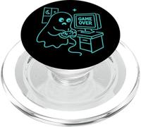 Funny Ghost Gamer Halloween Humour Jeu vidéo Joke Game Over PopSockets PopGrip pour MagSafe