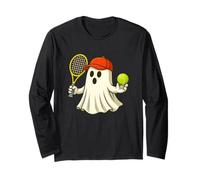 Funny Ghost Tennis Player Halloween Tennis Trainer Coach Manche Longue