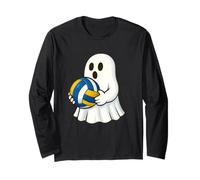 Funny Ghost Volleyball Player Halloween Volleyball Coach Manche Longue
